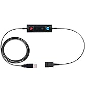 TruVoice QD to USB Adapter Cable Compatible with Any Plantronics Wired Headset with a Quick Disco...