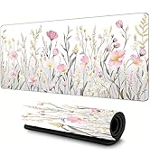 Jhdstore Extended Flower Mouse Pad(31.5 * 11.8 * 0.12 inch) with Stitched Edges Large Floral Mous...