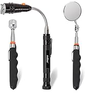 HORUSDY Magnetic Pickup Tool, 3-Piece 16LB Telescopic Magnet Stick, LED elescoping Magnet Flashli...