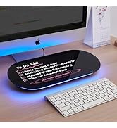 TSJ OFFICE Glass Desktop Whiteboard - 17 X 7 Inches Small Dry Erase Board with Blue Light, Glass ...