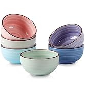Selamica Ceramic Mini Bowls, 4 OZ Dipping Bowls, 3.5 Inch Gradient Color Set of 6, Microwave &amp; Di...