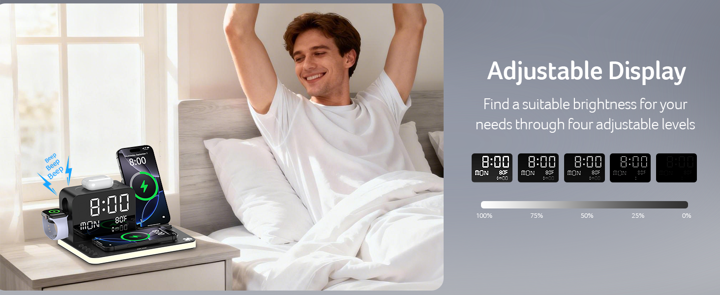 acer 7-in-1 Wireless Charging Station: Charger Stand for Multiple Devices for Apple - iPhone