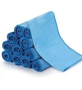 12 Pcs Microfiber Glass and Window Cleaning Cloths,12" x 12" Lint Free Streakless Buff Polishing ...