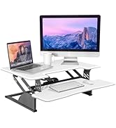 GUKA Standing Desk Converter, 31.5 Inch Standing Desk Adjustable Height by Electric Stepless Adju...