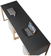 Vyaaa 78.7"x23.6" PU Leather Large Desk Mat (Black) - XXL Extended Mouse pad, Office Desk Protect...