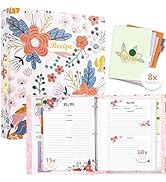 3 Ring Recipe Binder 8.5" x 11" Recipe Book Recipe Binder Kit with 60 Printed Recipe Cards 4'' x ...
