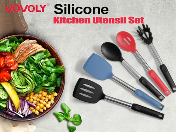 Silicone cooking utensil set