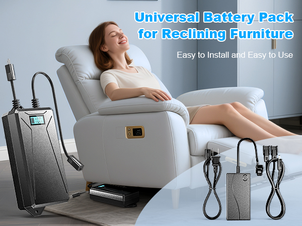 battery pack for reclining furniture
