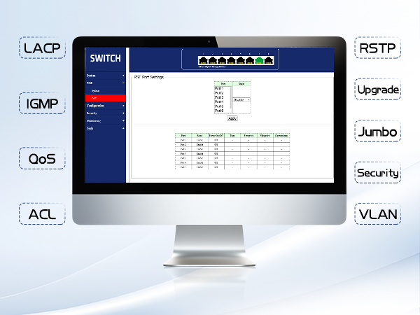 8-Port Web Managed Ethernet Switch