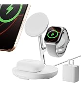 3 in 1 Wireless Charging Station for Multiple Devices Apple Magsafe Charger Stand, Fast Magnetic ...
