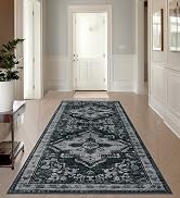 Joydeco Runner Rug 2x5 Non Slip Machine Washable Vintage Hallway Carpet Runner, Low Pile Lightwei...
