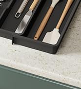 Lifewit Utensil Organizer for Kitchen Drawers, Expandable Cooking Utensil Tray, Adjustable Cutler...