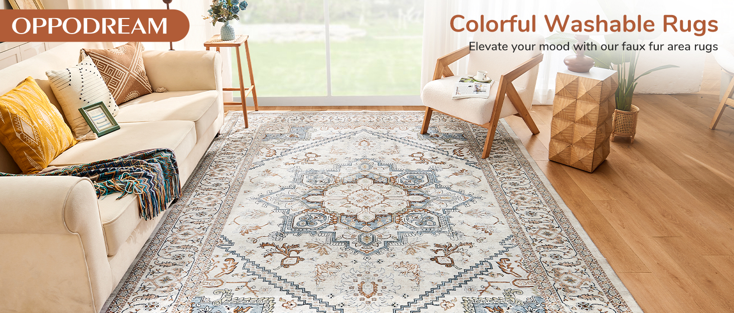 OPPODREAN LOW PILOW AREA RUG WASHABLE &amp;amp; SOFT