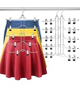 Pants Skirt Hangers Space Saving - DOIOWN Skirt Hangers for Women 5 Tier Pants Skirt Hangers with...