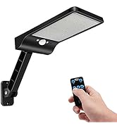Aqonsie Solar Lights Outdoor with Remote, 56LED 180° Adjustable Angle Security Night Light Outsid...