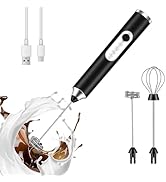 BEoffer Milk Frother Handheld Rechargeable 2000mAH Power Frother Wand Electric Foam Maker with 2 ...