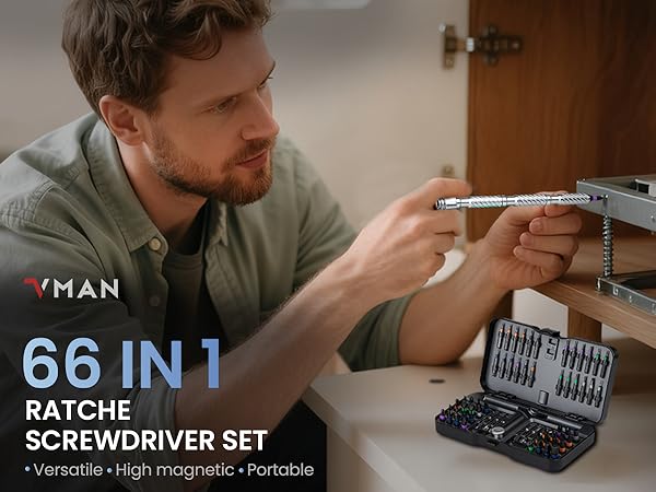 vman ratchet tool kit 66in1