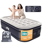 Dr. air Twin Air Mattress with Built-in Pump, 18” Raised Blow Up Mattress - 500 lbs Max Honeycomb...