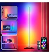 HANDSONIC RGBIC Floor Lamp,16 Million Colors LED Floor Lamps 141 cm Lamps for Living Room with Mu...