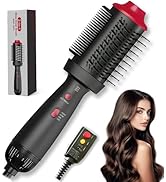 Heated Comb &amp; 4-in-1 Blow Dryer Brush Hair Straightener Brush - Dual Mode Hot Air Styler for Dryi...