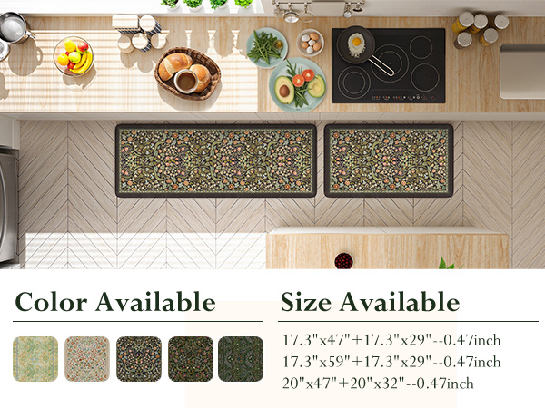 Vintage Spring Floral Kitchen Mats