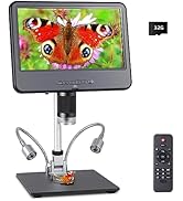 Koolertron 10.1"IPS LCD Digital Microscope 8 LED Lights&amp;2 Fill lights,USB Electronic Microscope C...