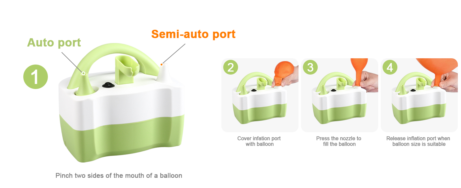 Electric Balloon Pump,Portable Electric Air Balloon Pump Dual Nozzle Air Blower Pump AC110V