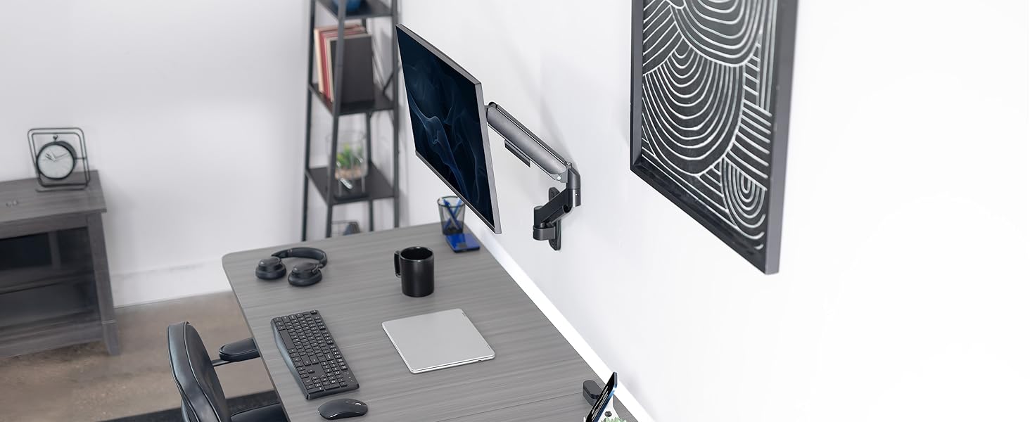 Mount your monitor on the wall and free up desk space.
