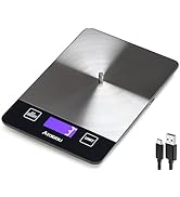 Atogou 1g/ 33lb Food Scale, Rechargeable Kitchen Scale with Full-View Backlit LCD Display, Stainl...