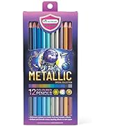 MASTERART Metallic Colored Pencils 12 Colors for Kids and Adults Coloring