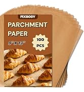 FIXBODY 100 PCS Unbleached Parchment Paper Sheets for Baking 9x13 Inches, Non-Stick and Non-Toxic...