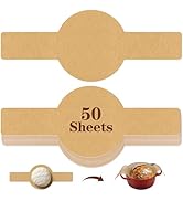 PLAPITATE Parchment Paper Bread Sling for Dutch Oven, Non-Stick Unbleached Bread Baking Mat, 50 P...