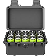 KIWIFOTOS 15 Slots D Battery Organizer Storage Case Shockproof D Cell LR20 Alkaline Batteries Hol...
