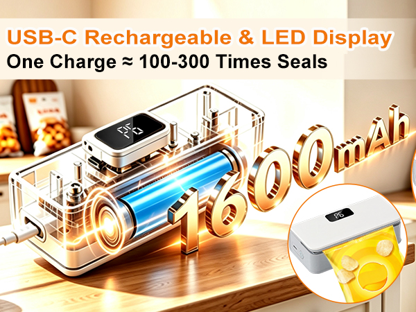 rechargeable bag resealers with led display