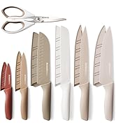 Astercook Knife Set, 13 Pieces Kitchen Knives Set with Healthy Anti-Rust Coating, Dishwasher Safe...