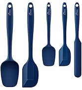 HOTEC Food Grade Silicone Rubber Spatula Set Kitchen Utensils for Baking, Cooking, and Mixing Hig...