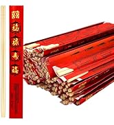 52USA Disposable Bamboo Chopsticks (100 Sets) - 9'' Long, UV Treated, Individually Wrapped Japane...