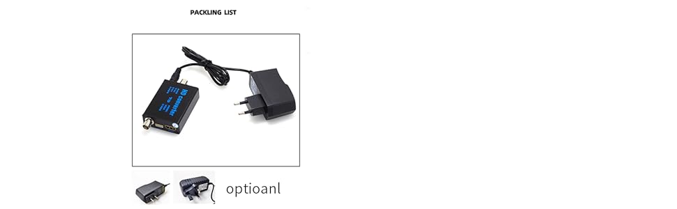 mini size packing list of the this BNC to HDMI Converter
