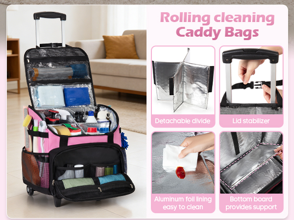 Rolling Cleaning Caddy Bag