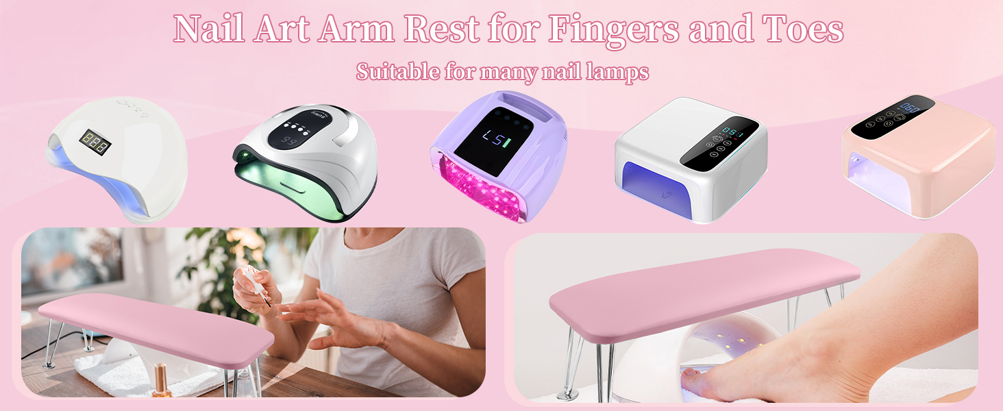 Nail art arm rest for fingers and toes