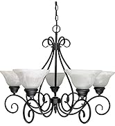 Nuvo 60/380 5 Light Chandelier with Alabaster Glass