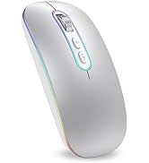 cimetech Wireless Bluetooth Mouse, Slim Rechargeable Mac Mouse, Computer Mice with Dual Mode (Blu...