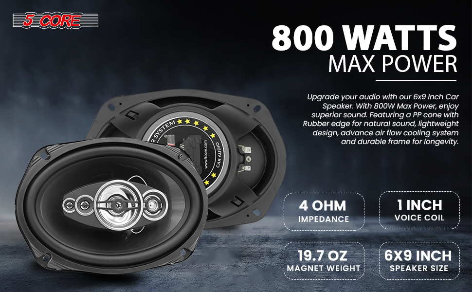 coaxial car speaker audio stereo 4 way full range door dash mount component system loud clear sound