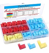 Twidec/110Pcs Nylon Flag Spade Female Insulated Terminals 22-18 18-14 12-10 Gauge Quick Disconnec...