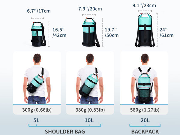 waterproof shoulder bag and backpack