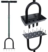 YOFIT 3-in-1 Lawn Aerator Tool with Spikes, Manual Core Yard Aerator, Grass Plug Air Aerators wit...