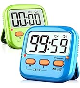 Azosowo 2 Pack Digital Timer for Kids, Magnetic Kitchen Timers for Cooking, Egg, Teachers, Classr...