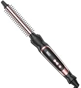 USHOW Small Curling Brush, Heated Round Brush with Dual Voltage &amp; Adjustable Temperature, Smooth ...