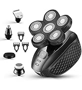 Head Shavers for Men Upgraded 5 in 1 Multifunctional Bald Head Shaver Grooming Kit Cordless Elect...