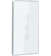 LOUYSGEN Smart Dimmer Switch,4.65 X 2.83 X 1.3 Inches,Aluminum Frame,Need Neutral Wire,2.4GHz,Tuy...